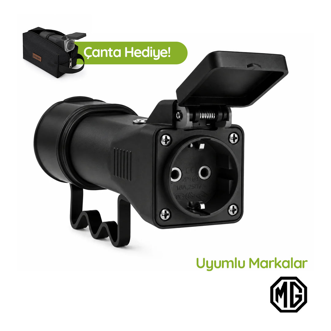 Plugen Tek Çıkışlı V2L Adaptör BYD Skywell Uyumlu Schuko Çıkış 3.6 kW